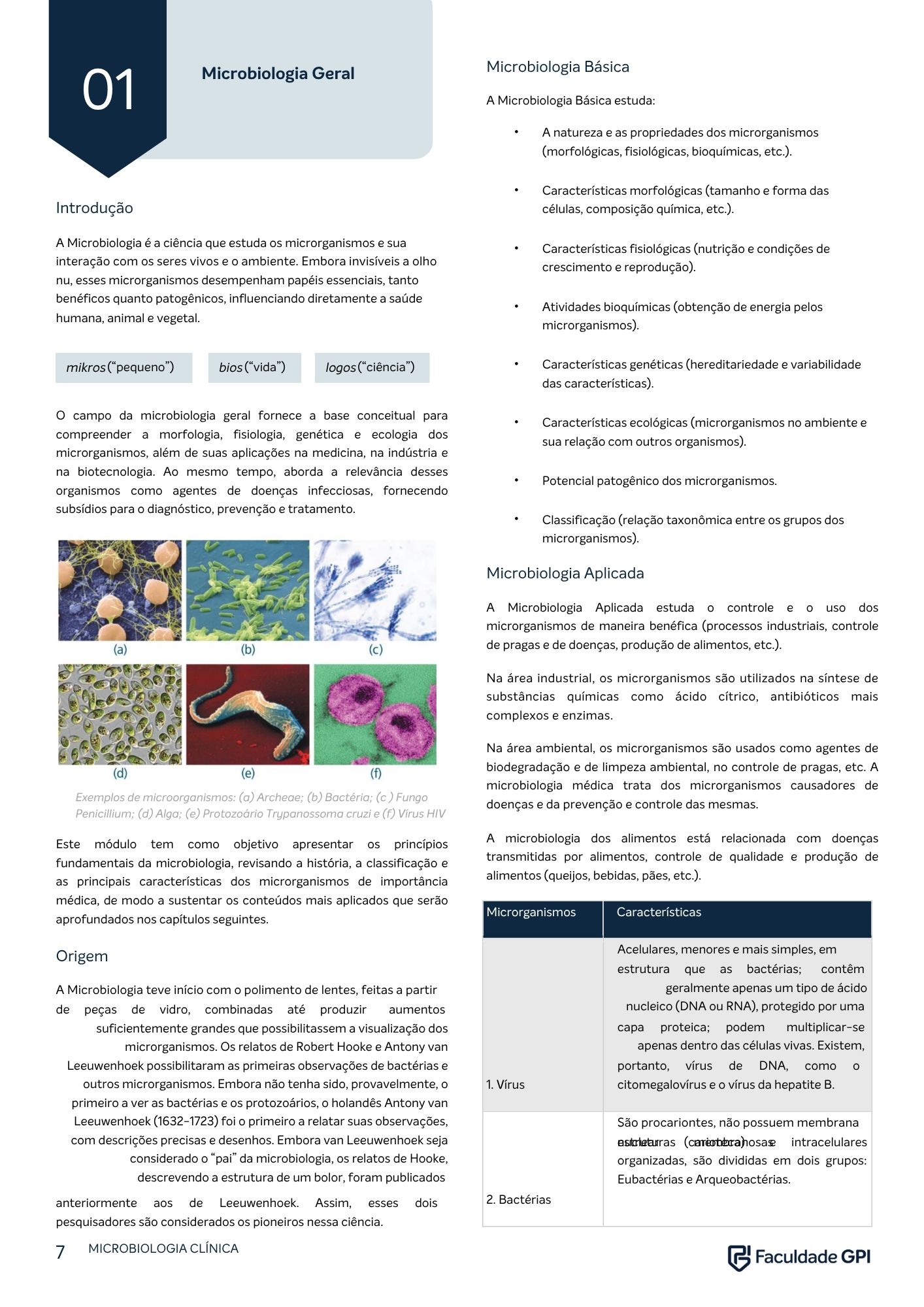 Página do e-book de Microbiologia Clínica