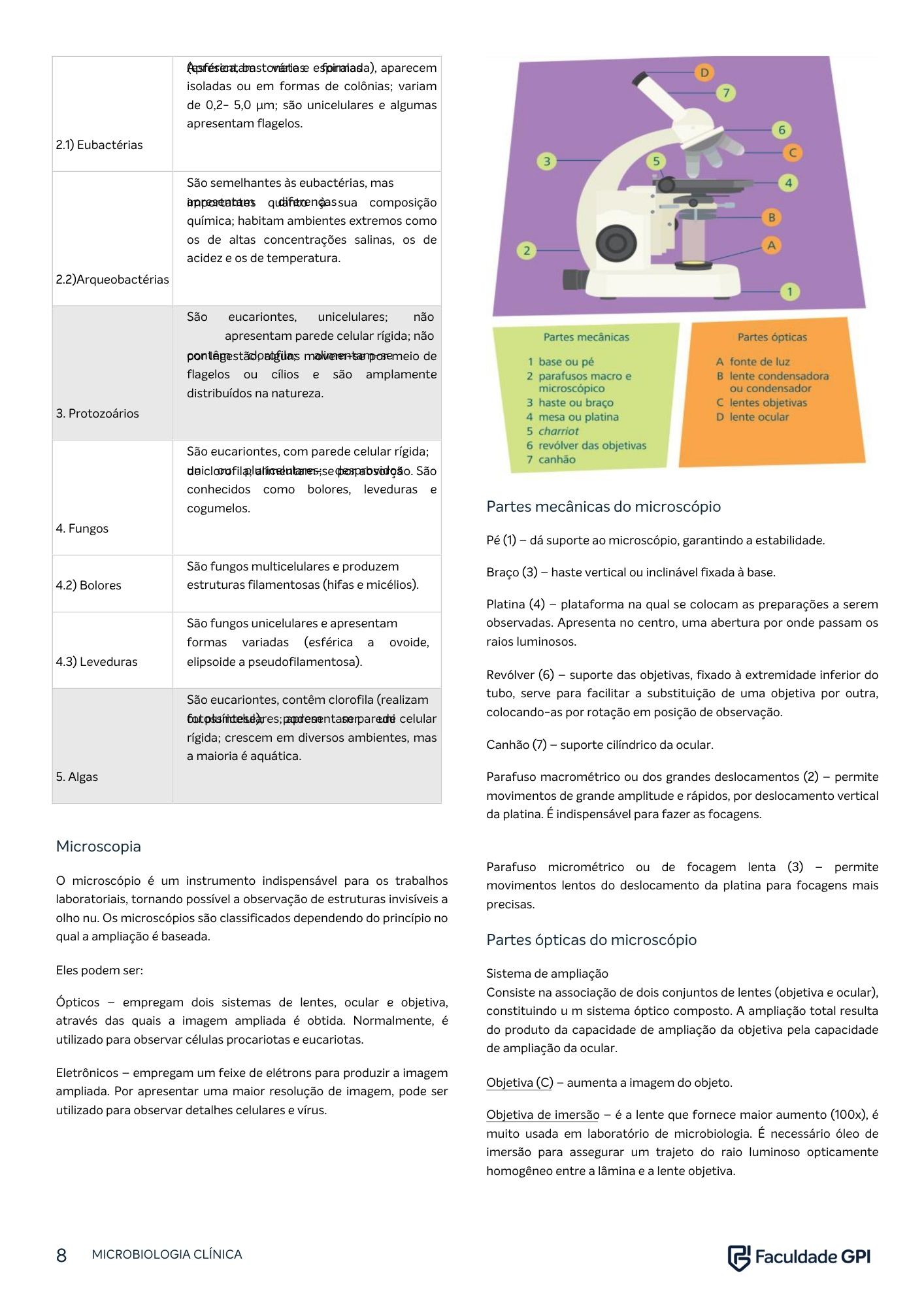 Página do e-book de Microbiologia Clínica